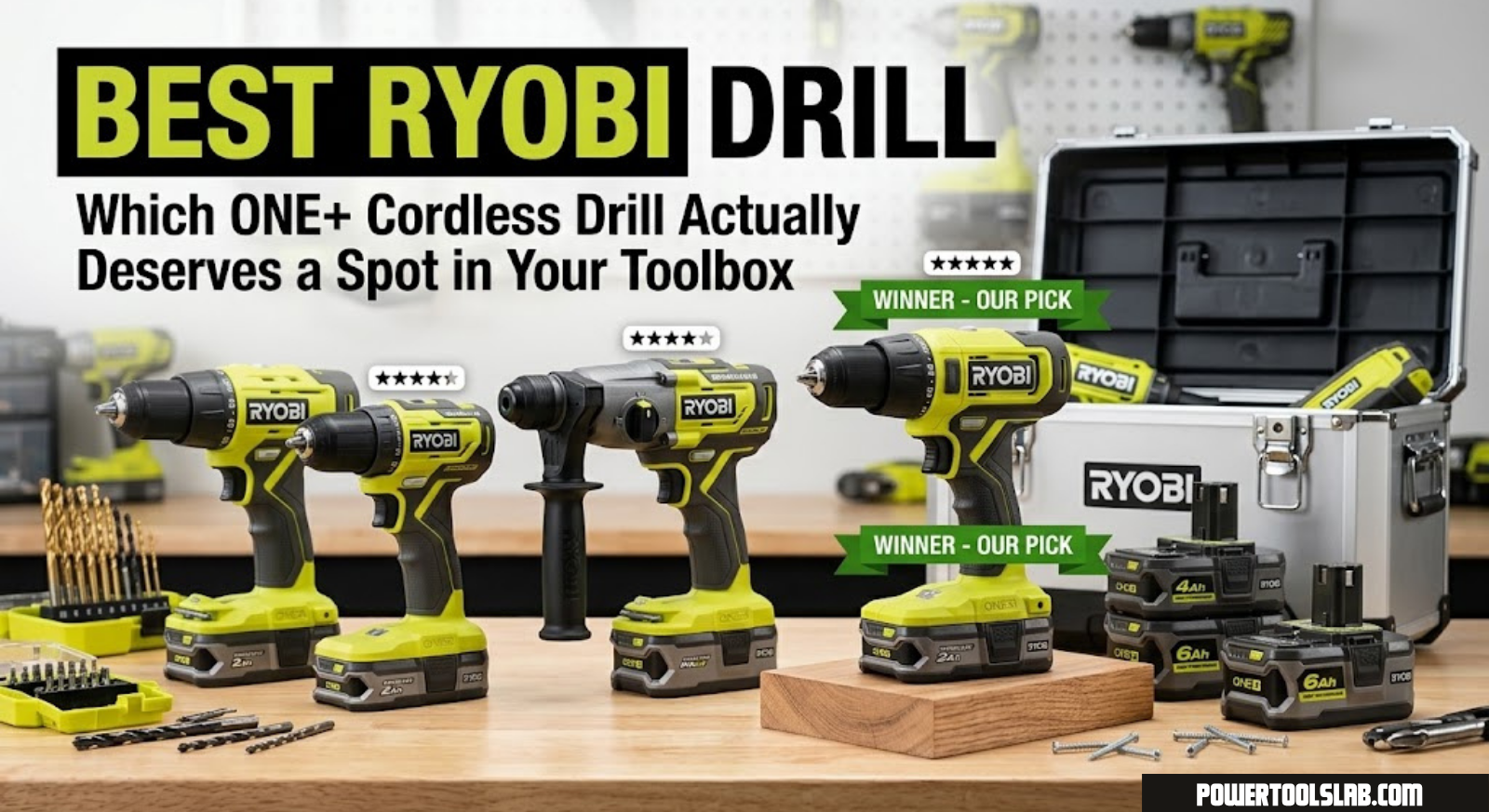 RYOBI ONE+ 18V cordless drill driver close-up